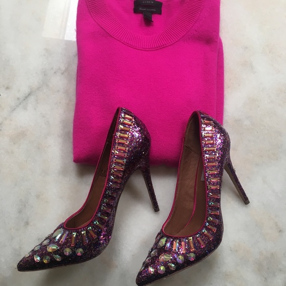 SOLD ❌❌ Galaxi 8 1/2 Glitter purple pumps - Picture 2 of 5